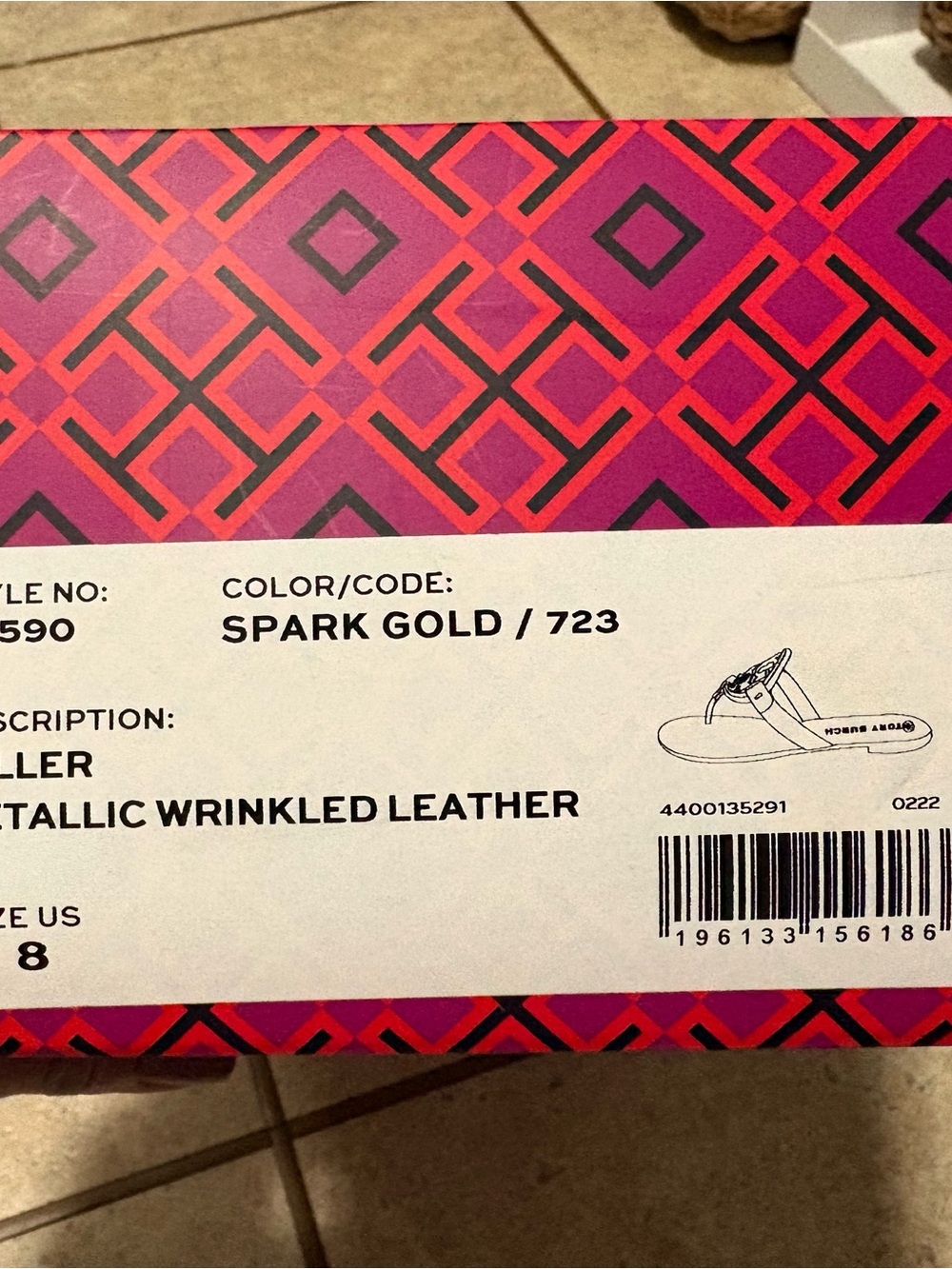 Tory Burch Miller sandals in crinkled gold spark - Picture 3 of 3